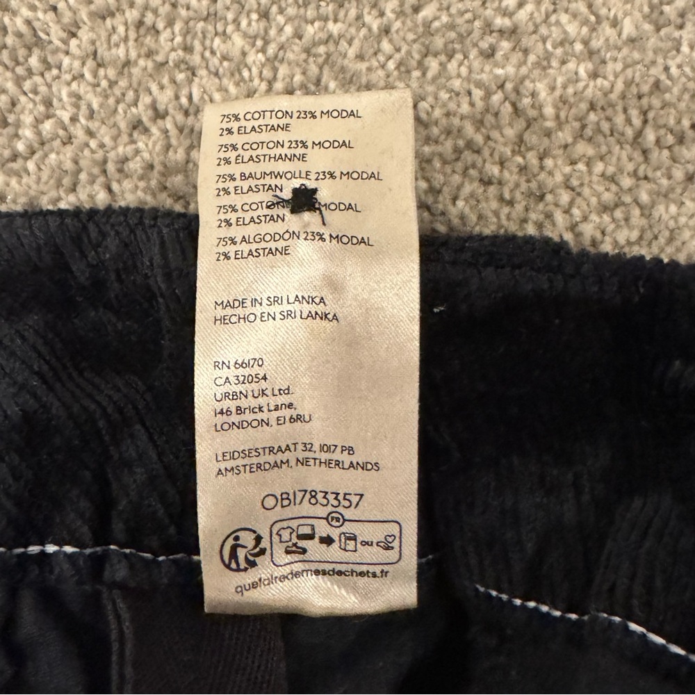 Anthropologie Maeve Colette Navy Blue Corduroy Cropped Wide Leg Pants size 29 - Picture 12 of 12